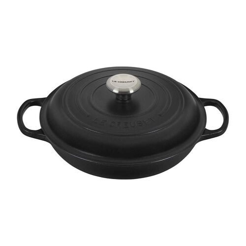 Le Creuset Cast Iron Shallow Casserole 26cm - Satin Black